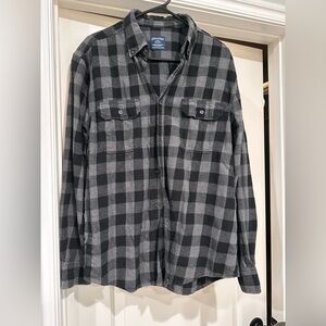 Faded Glory Black and Gray Checkered Shirt